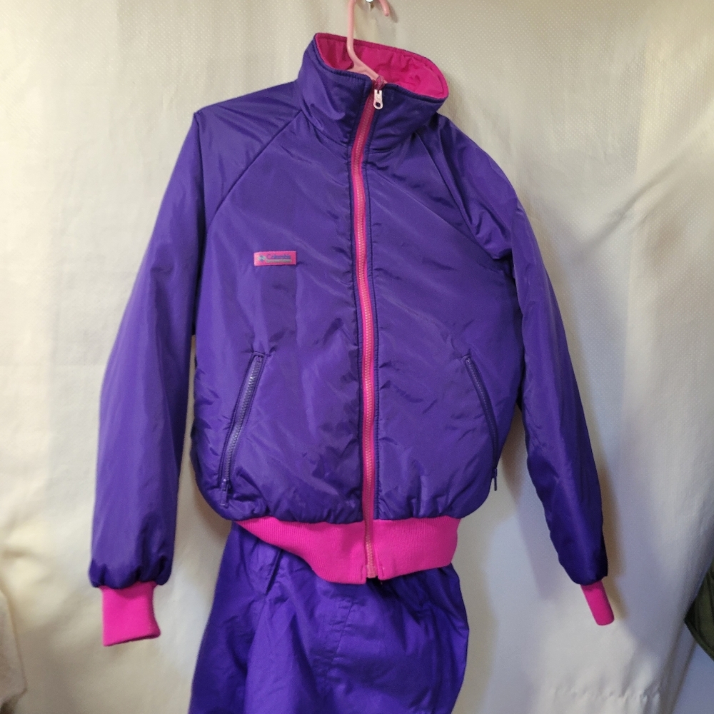 Vintage Columbia Reversible Winter Jacket Ski‎ Pink/ Purple Ladies Size Large